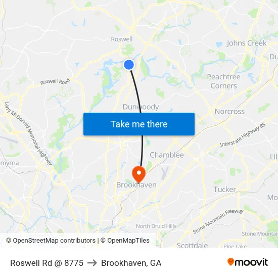 Roswell Rd @ 8775 to Brookhaven, GA map