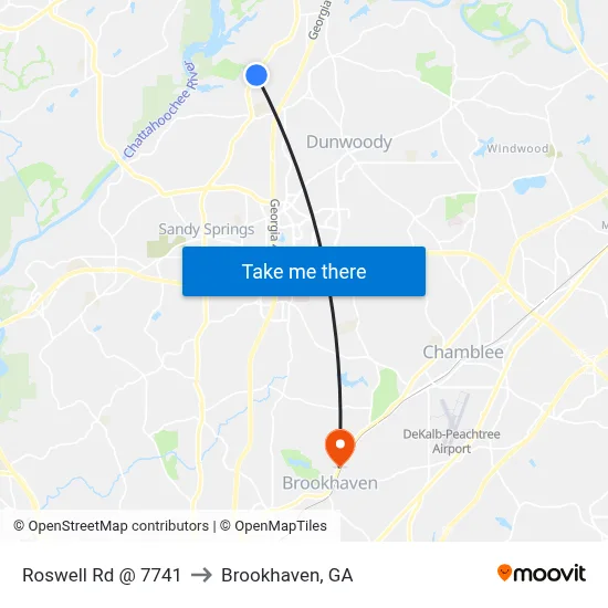 Roswell Rd @ 7741 to Brookhaven, GA map