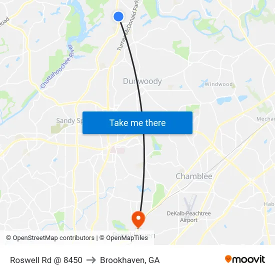 Roswell Rd @ 8450 to Brookhaven, GA map