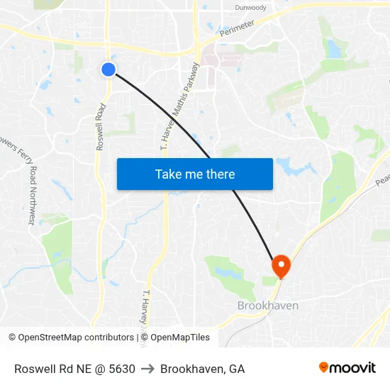 Roswell Rd NE @ 5630 to Brookhaven, GA map