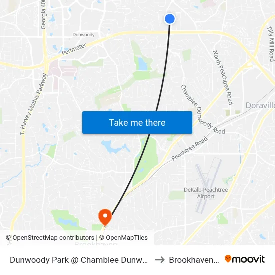 Dunwoody Park @ Chamblee Dunwoody Rd to Brookhaven, GA map