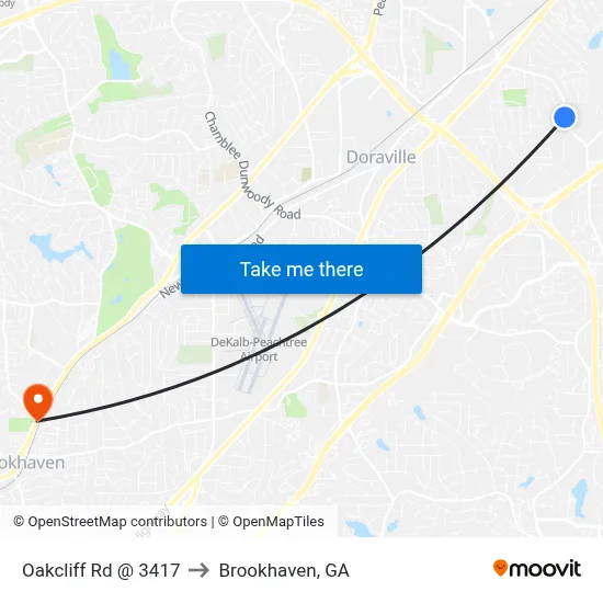 Oakcliff Rd @ 3417 to Brookhaven, GA map