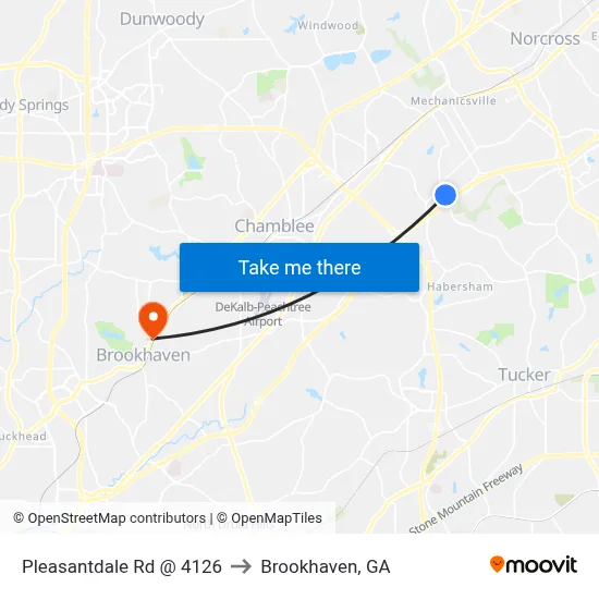 Pleasantdale Rd @ 4126 to Brookhaven, GA map