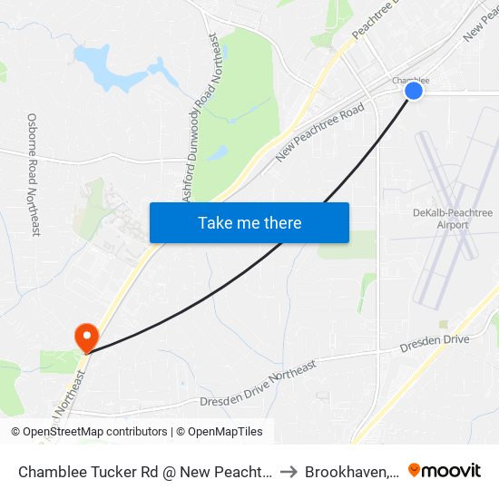 Chamblee Tucker Rd @ New Peachtree Rd to Brookhaven, GA map