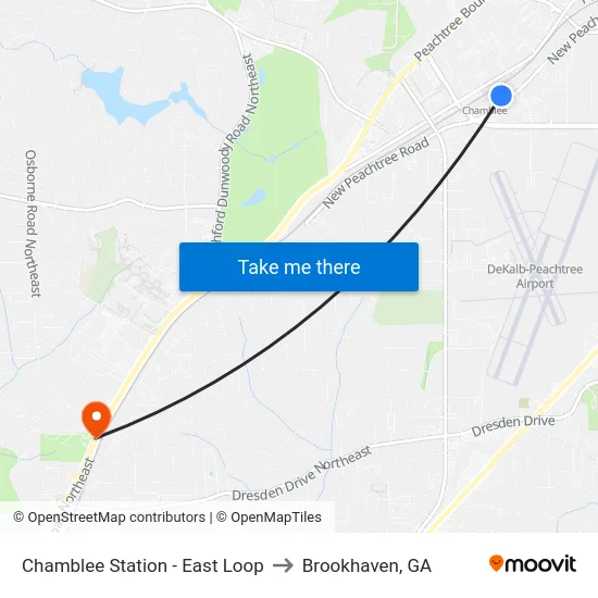 Chamblee Station - East Loop to Brookhaven, GA map