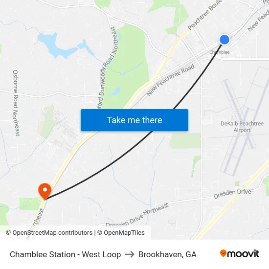 Chamblee Station - West Loop to Brookhaven, GA map