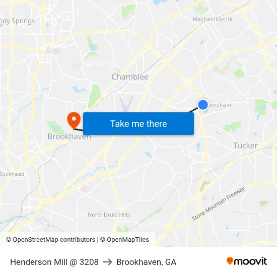 Henderson Mill @ 3208 to Brookhaven, GA map