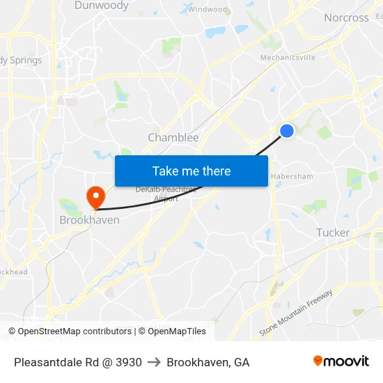 Pleasantdale Rd @ 3930 to Brookhaven, GA map