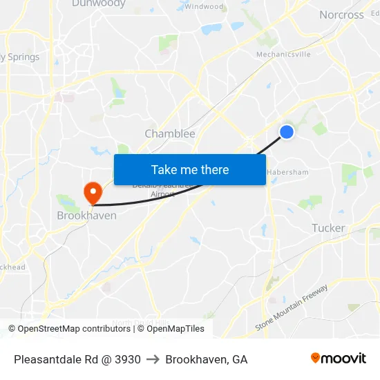 Pleasantdale Rd @ 3930 to Brookhaven, GA map
