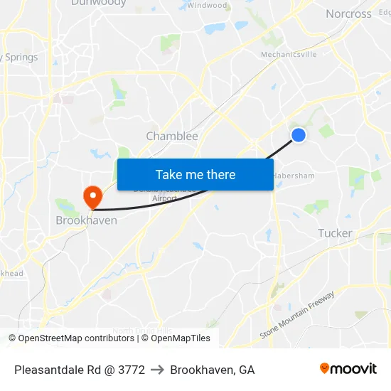 Pleasantdale Rd @ 3772 to Brookhaven, GA map