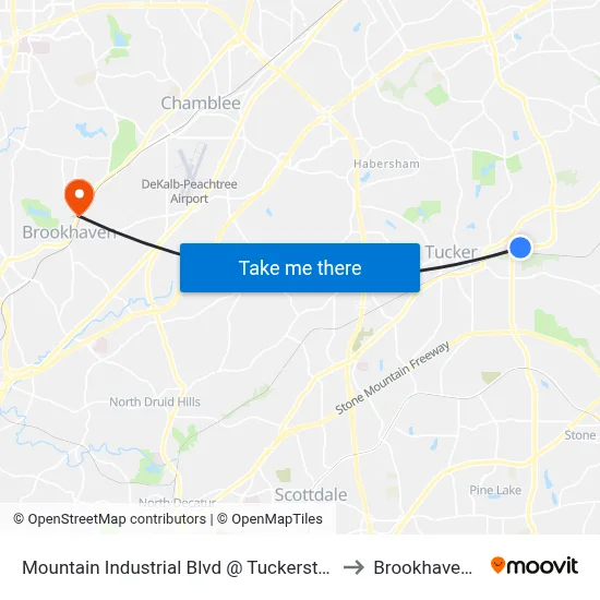 Mountain Industrial Blvd @ Tuckerstone Pkwy to Brookhaven, GA map
