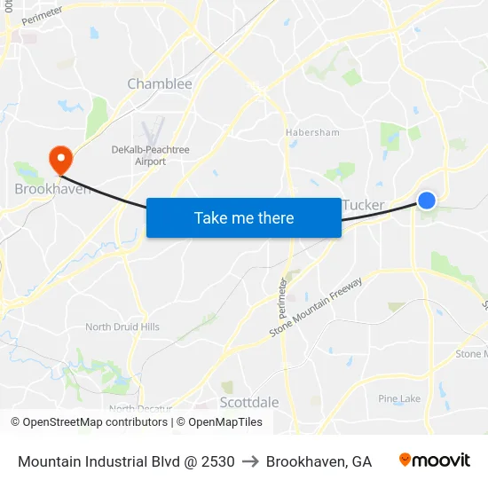 Mountain Industrial Blvd @ 2530 to Brookhaven, GA map