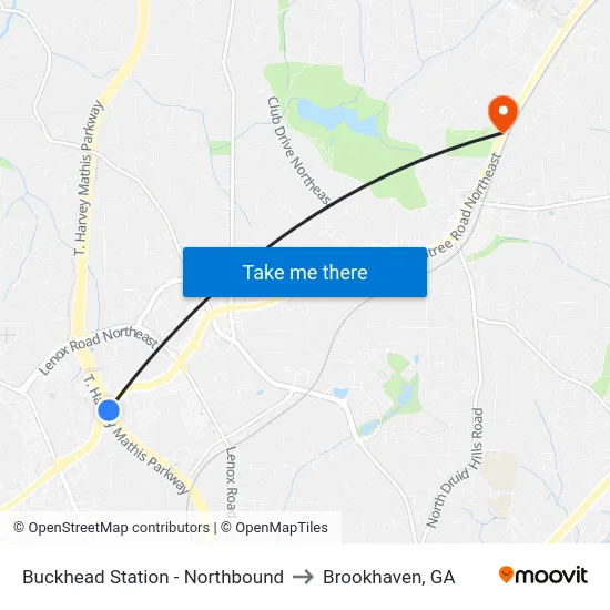 Buckhead Station - Northbound to Brookhaven, GA map
