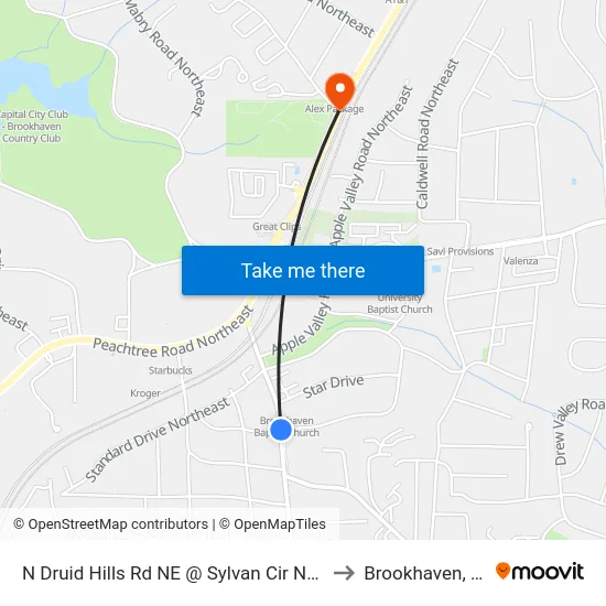 N Druid Hills Rd NE @ Sylvan Cir NE (S) to Brookhaven, GA map