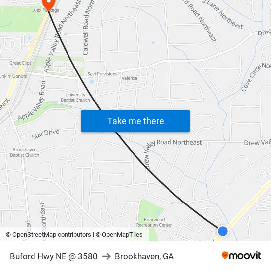 Buford Hwy NE @ 3580 to Brookhaven, GA map