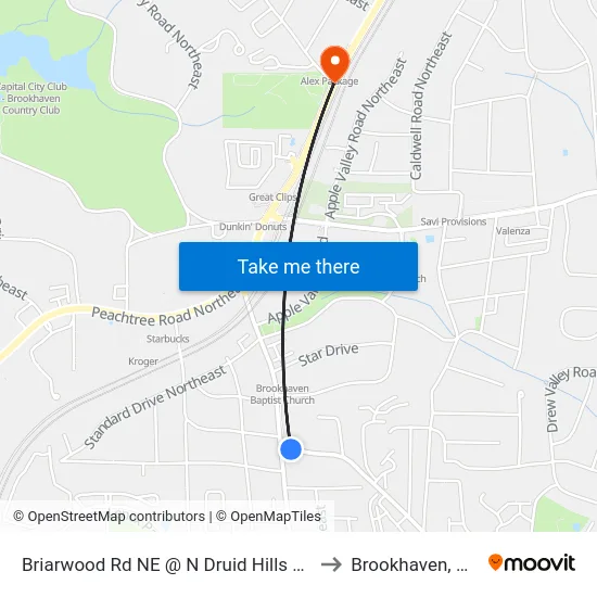 Briarwood Rd NE @ N Druid Hills Rd to Brookhaven, GA map