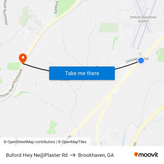 Buford Hwy Ne@Plaster Rd to Brookhaven, GA map