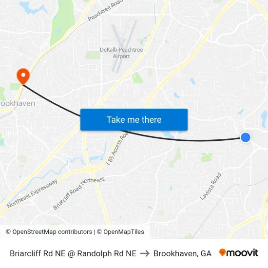 Briarcliff Rd NE @ Randolph Rd NE to Brookhaven, GA map