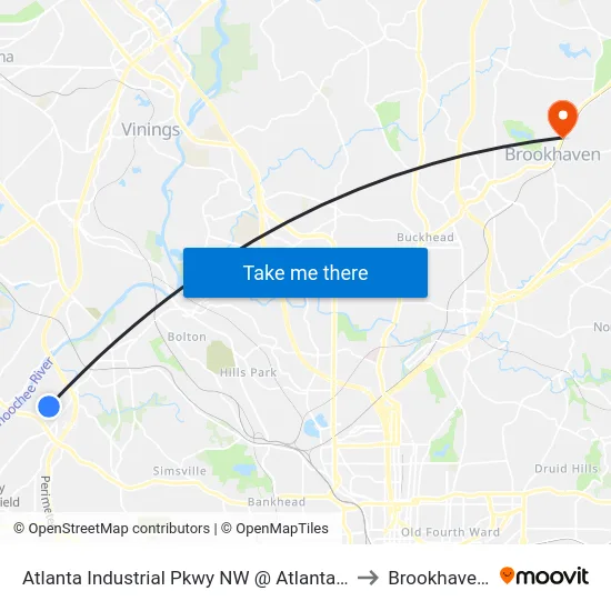 Atlanta Industrial Pkwy NW @ Atlanta Industrial Dr to Brookhaven, GA map