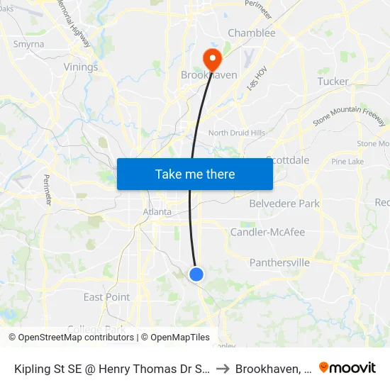 Kipling St SE @ Henry Thomas Dr SE (E) to Brookhaven, GA map