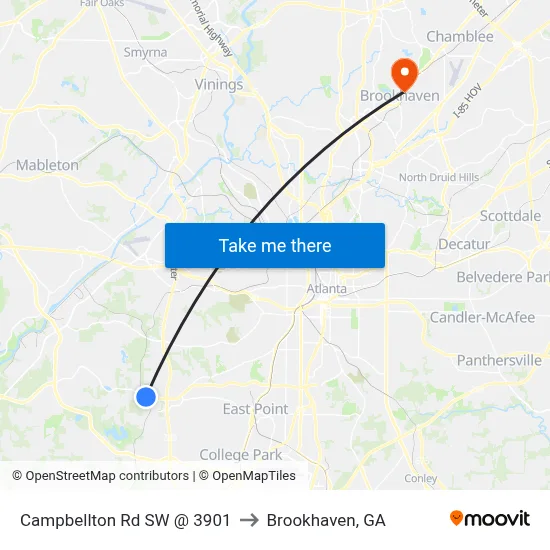Campbellton Rd SW @ 3901 to Brookhaven, GA map