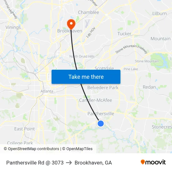 Panthersville Rd @ 3073 to Brookhaven, GA map