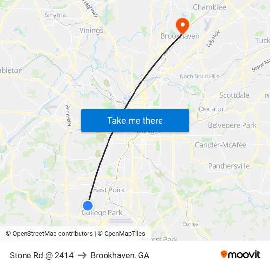 Stone Rd @ 2414 to Brookhaven, GA map