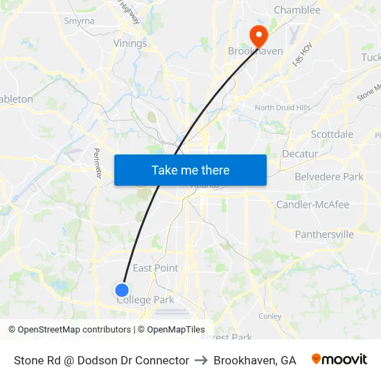 Stone Rd @ Dodson Dr Connector to Brookhaven, GA map