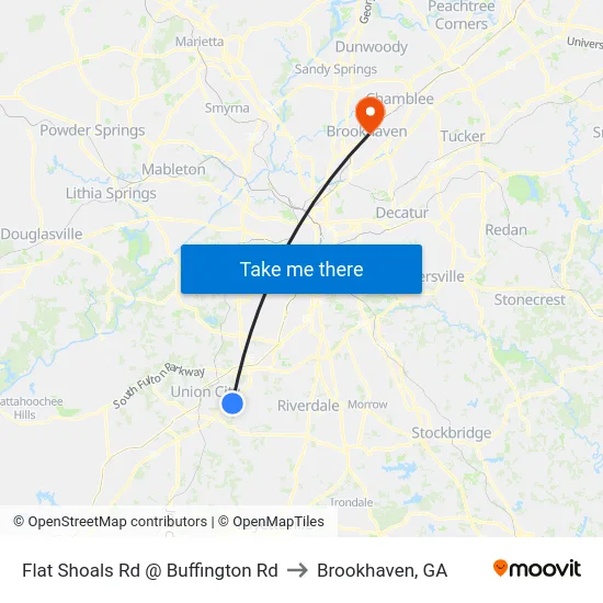 Flat Shoals Rd @ Buffington Rd to Brookhaven, GA map