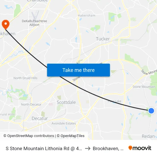 S Stone Mountain Lithonia Rd @ 490 to Brookhaven, GA map