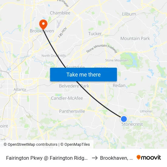 Fairington Pkwy @ Fairington Ridge Cir to Brookhaven, GA map