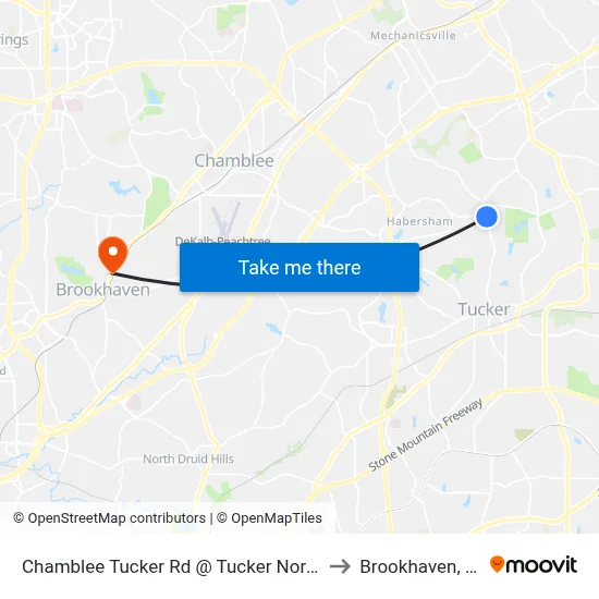 Chamblee Tucker Rd @ Tucker Norcros to Brookhaven, GA map