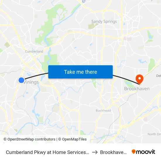 Cumberland Pkwy at Home Services at Home to Brookhaven, GA map