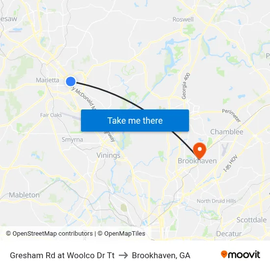 Gresham Rd at Woolco Dr Tt to Brookhaven, GA map