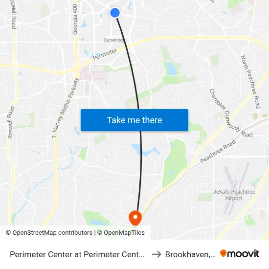Perimeter Center at Perimeter Center Pkwy to Brookhaven, GA map