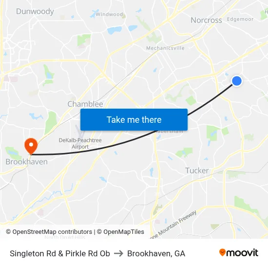 Singleton Rd & Pirkle Rd Ob to Brookhaven, GA map