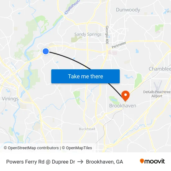 Powers Ferry Rd @ Dupree Dr to Brookhaven, GA map
