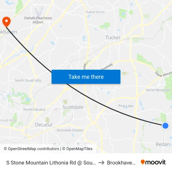 S Stone Mountain Lithonia Rd @ Southland Dr to Brookhaven, GA map