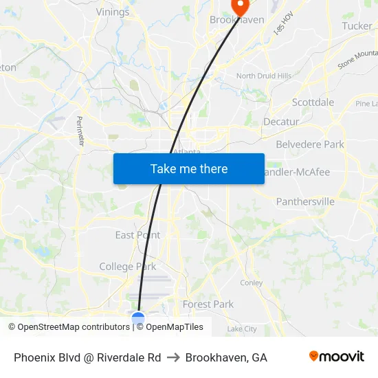 Phoenix Blvd @ Riverdale Rd to Brookhaven, GA map