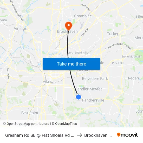 Gresham Rd SE @ Flat Shoals Rd SE to Brookhaven, GA map