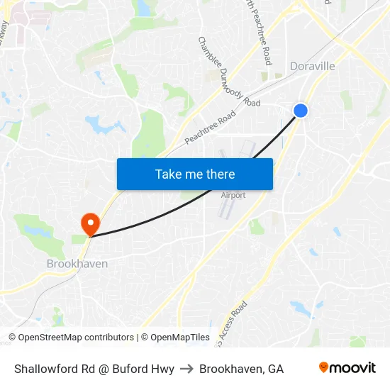 Shallowford Rd @ Buford Hwy to Brookhaven, GA map