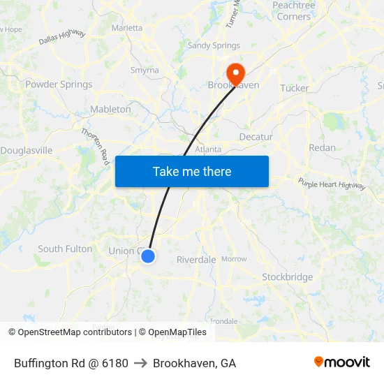 Buffington Rd @ 6180 to Brookhaven, GA map