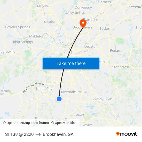 Sr 138 @ 2220 to Brookhaven, GA map