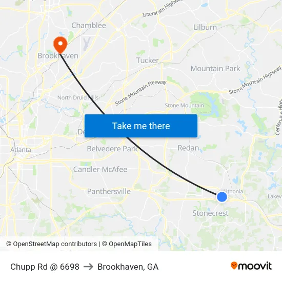 Chupp Rd @ 6698 to Brookhaven, GA map