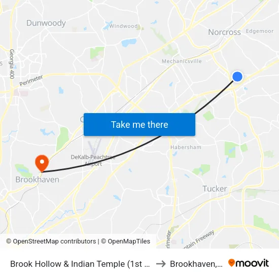 Brook Hollow & Indian Temple (1st Entran to Brookhaven, GA map