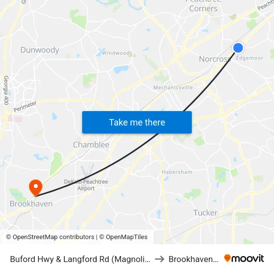 Buford Hwy & Langford Rd (Magnolia Plaza to Brookhaven, GA map