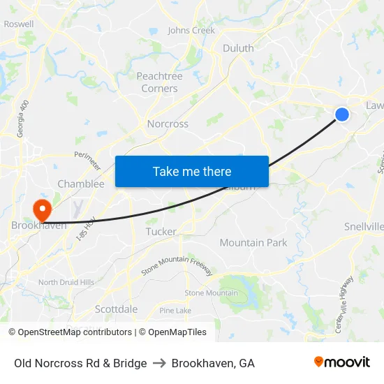 Old Norcross Rd & Bridge to Brookhaven, GA map