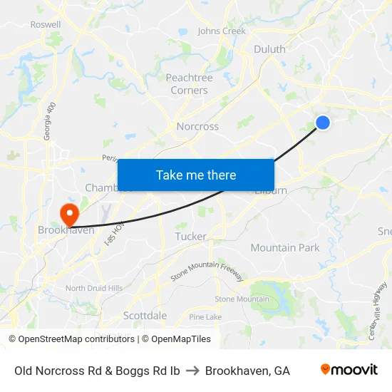 Old Norcross Rd & Boggs Rd Ib to Brookhaven, GA map