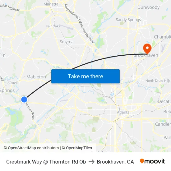 Crestmark Way @ Thornton Rd Ob to Brookhaven, GA map