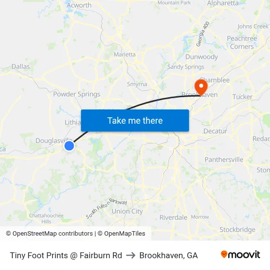 Tiny Foot Prints @ Fairburn Rd to Brookhaven, GA map